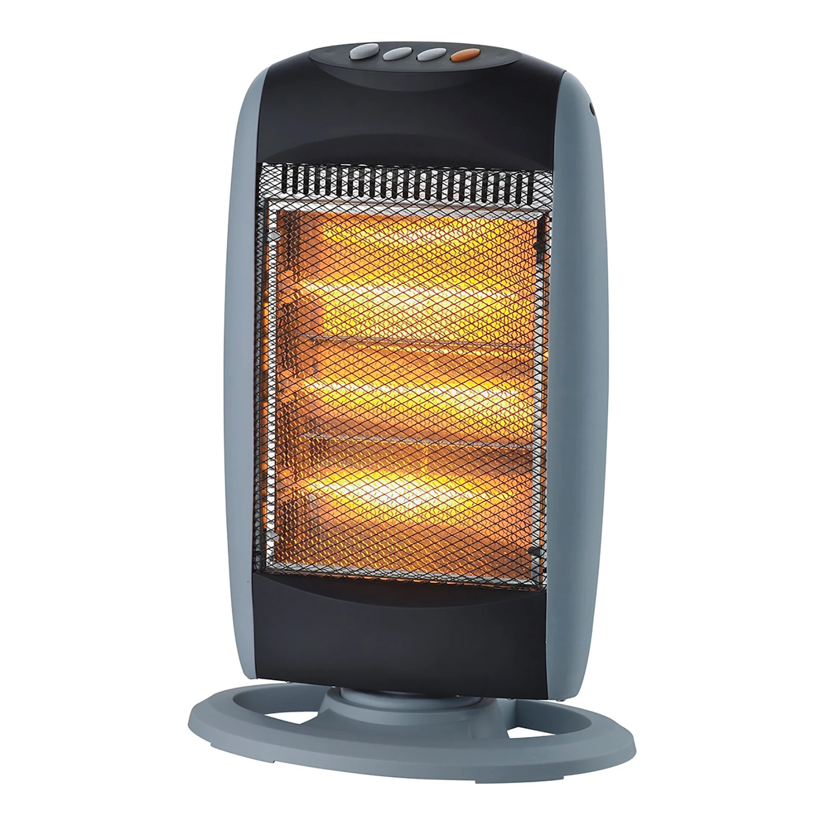Estufa calefactor portátil de bajo consumo | Estufa eléctrica con 3 niveles de potencia 400/800/1200W | 3 tubos de cuarzo | Para el baño, casa, oficina | Termostato y temporizador [Clase de eficiencia energética A+++] | RevolutionLine