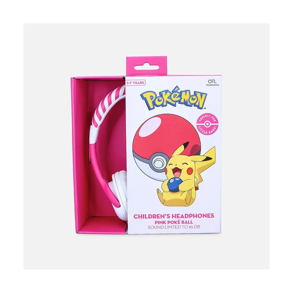 POKEBALL pink small size and limited volume children's headphones