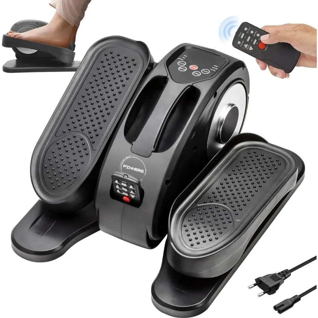 PINNERS Mini Elíptica Eléctrica Portátil con Mando a Distancia, Pantalla LCD, 3 Programas y 5 Velocidades para Ejercicio en Casa, Ideal para Mayores