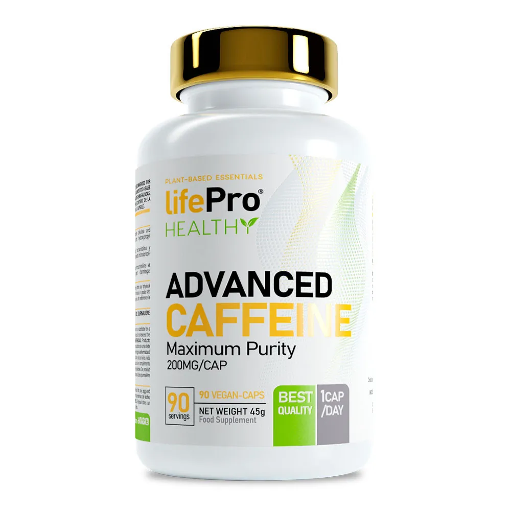 LIFE PRO NUTRITION ADVANCED CAFFEINE 200MG 90 VCAPS - Cafeína de Liberación Prolongada - Favorece la Concentración y el Foco