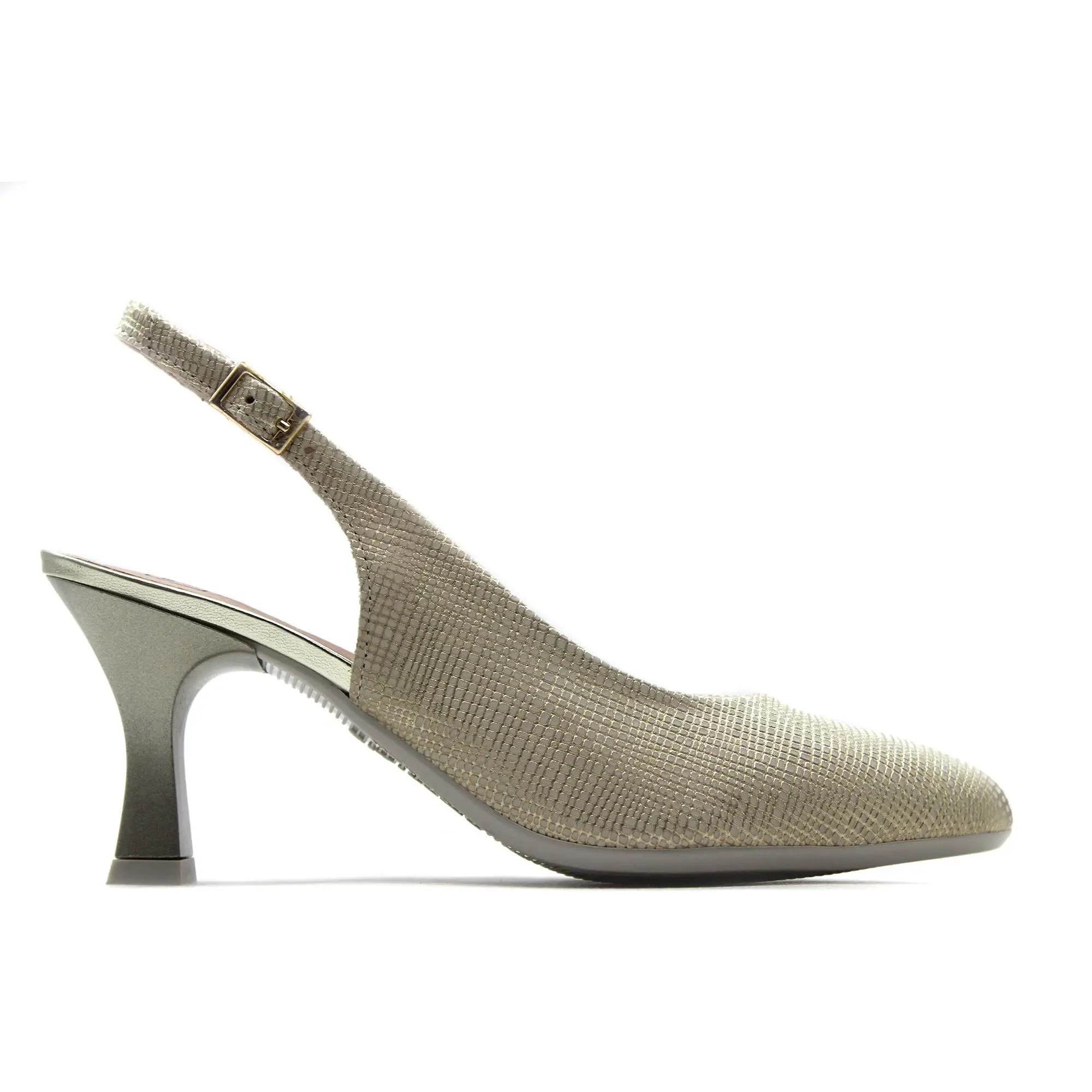 PITILLOS 11194 Zapato clásico de salón destalonado con puntera fina,tacón fino,de piel,suela de goma,hebilla para señora