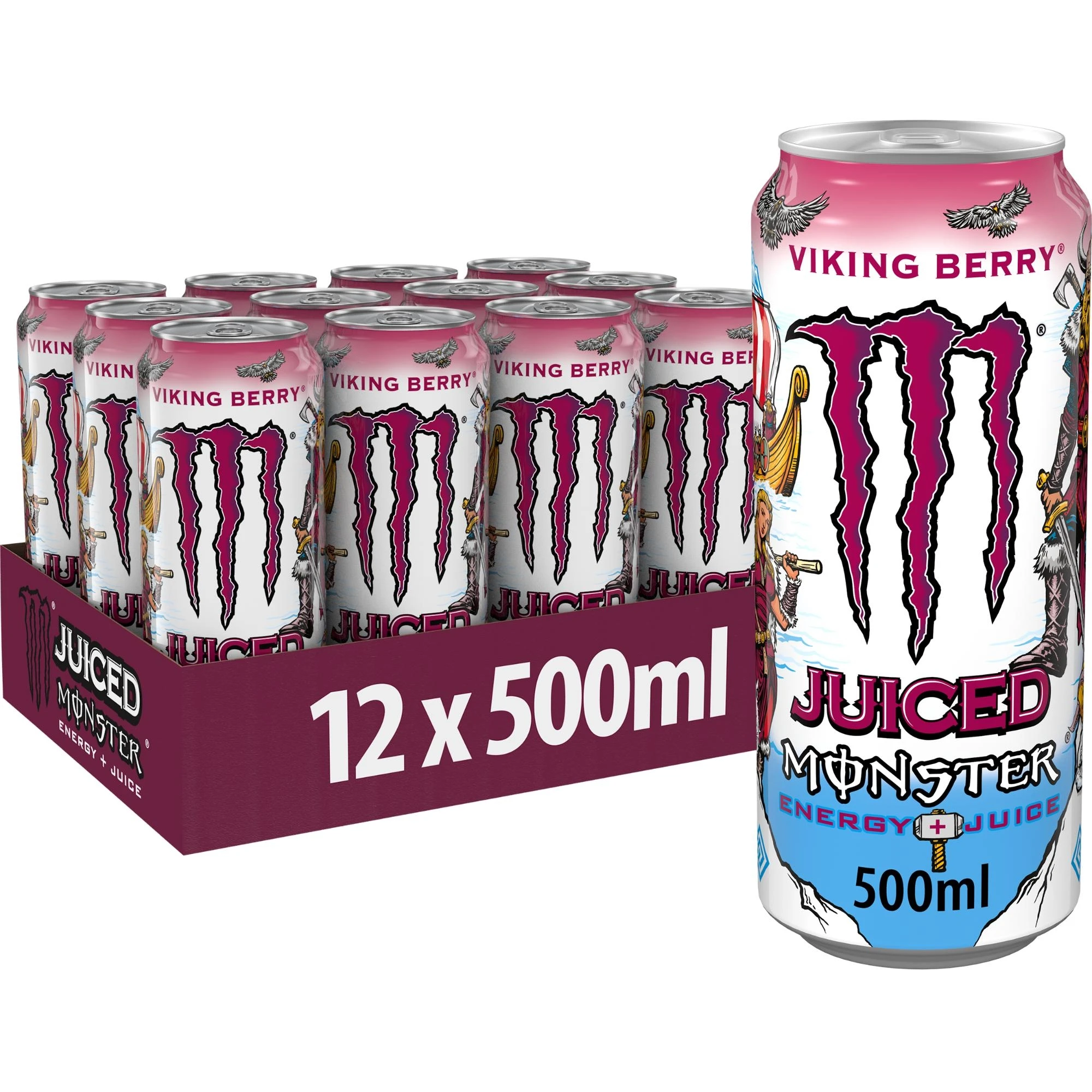 MONSTER VIKING BERRY  - Sabor frutos del bosque (Berry) - Latas 500ml- Pack 12 unidades