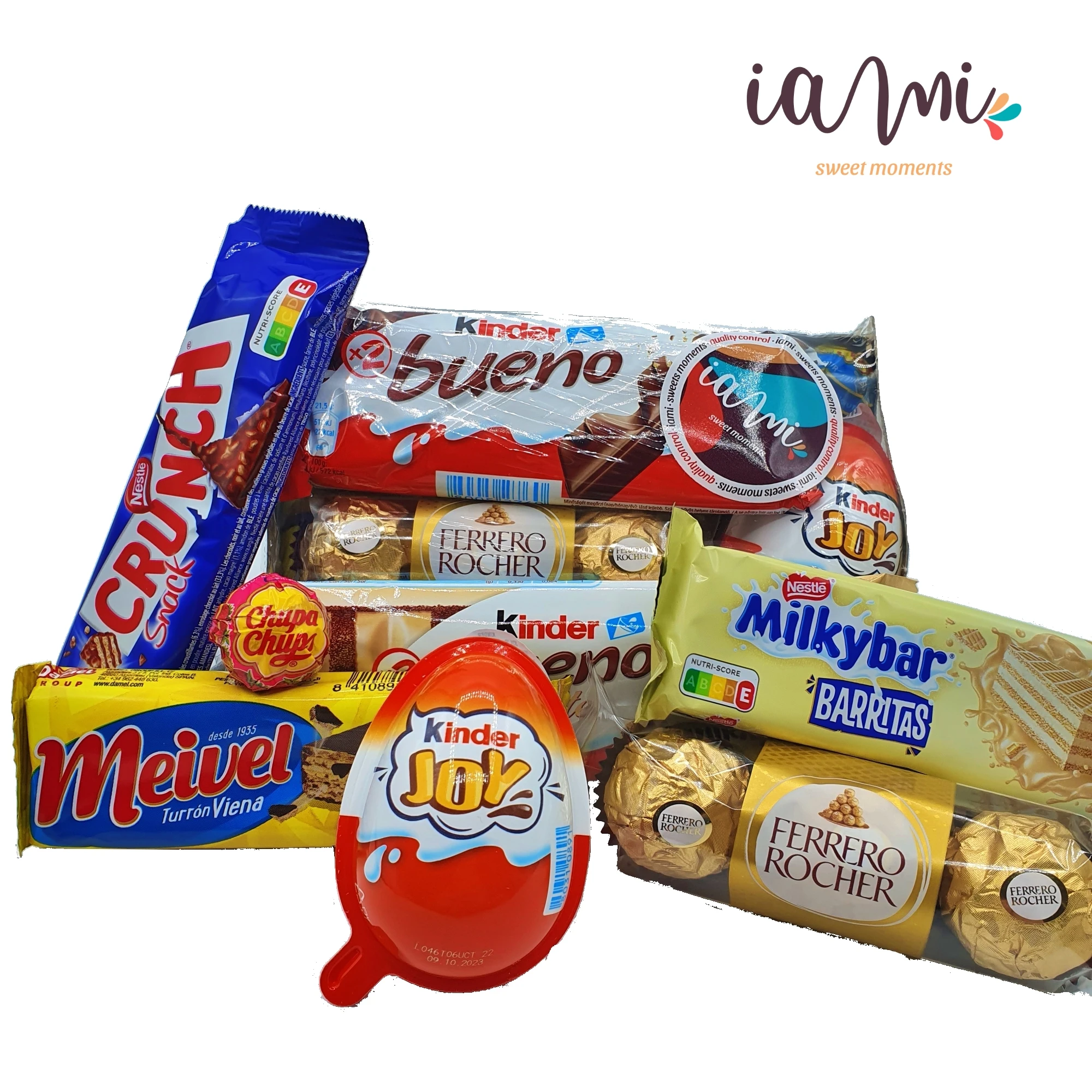 Kinder Joy Mega Chocolate Tray - Kinder Bueno - Ferrero Rocher - Nestle Chocolate Bars. +10. Unit. Super Chocolate Gift Pack. Kinder - Ferrero - Nestle - Chupa Chup [Iami]