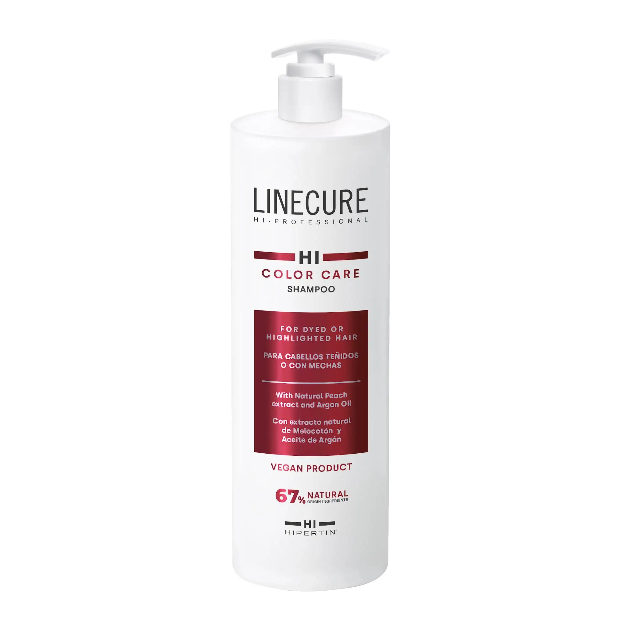 Hipertin Champú Vegano para cabello teñido y con mechas Color Care, repara el cabello y fija el color - 1000ml