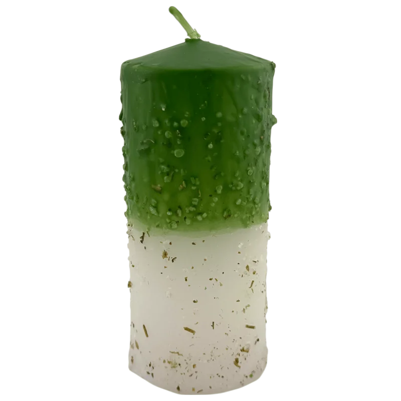 Herbaceous Candle Ruda and Salt - HOSTENATURA 14x6cm for energy cleansing of homes and businesses, crafted with natural herbs and salt for purifying and protection against negative energies. #2