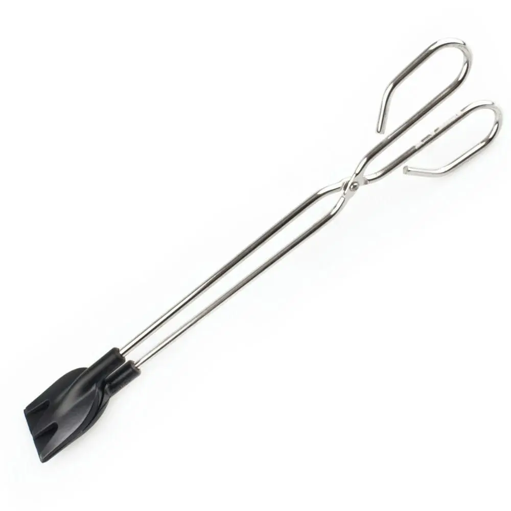 Pinza para barbacoa inoxidable con pala antiadherente