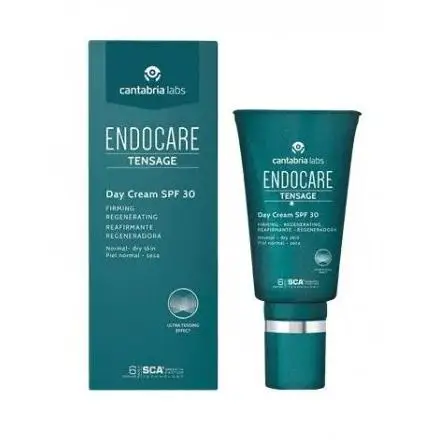 Endocare Tensage Crema de Día Antiarrugas con SPF 30, 50ml, Hidratación y Protección Solar para Pieles Normales y Secas