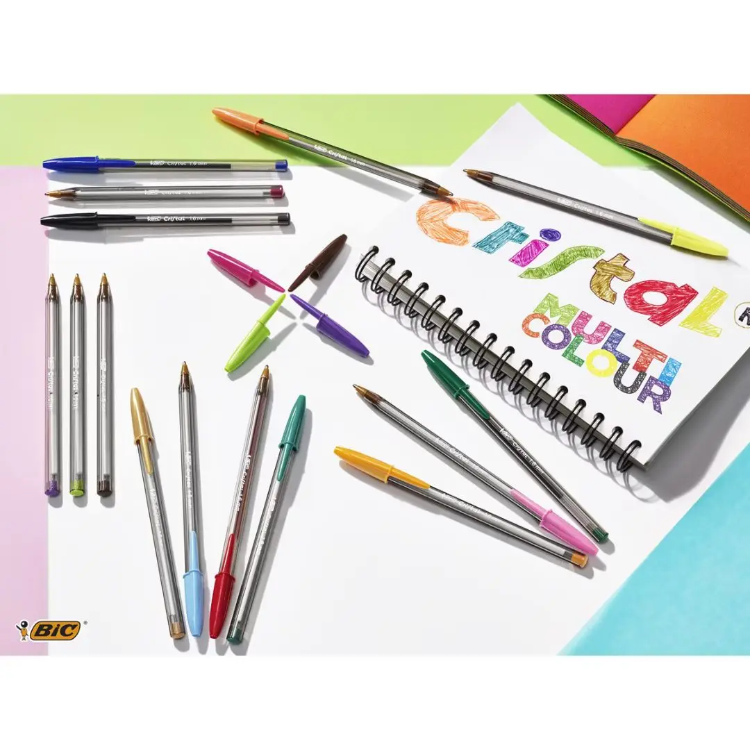 Bic crystal multicolour pens pack 15 colors