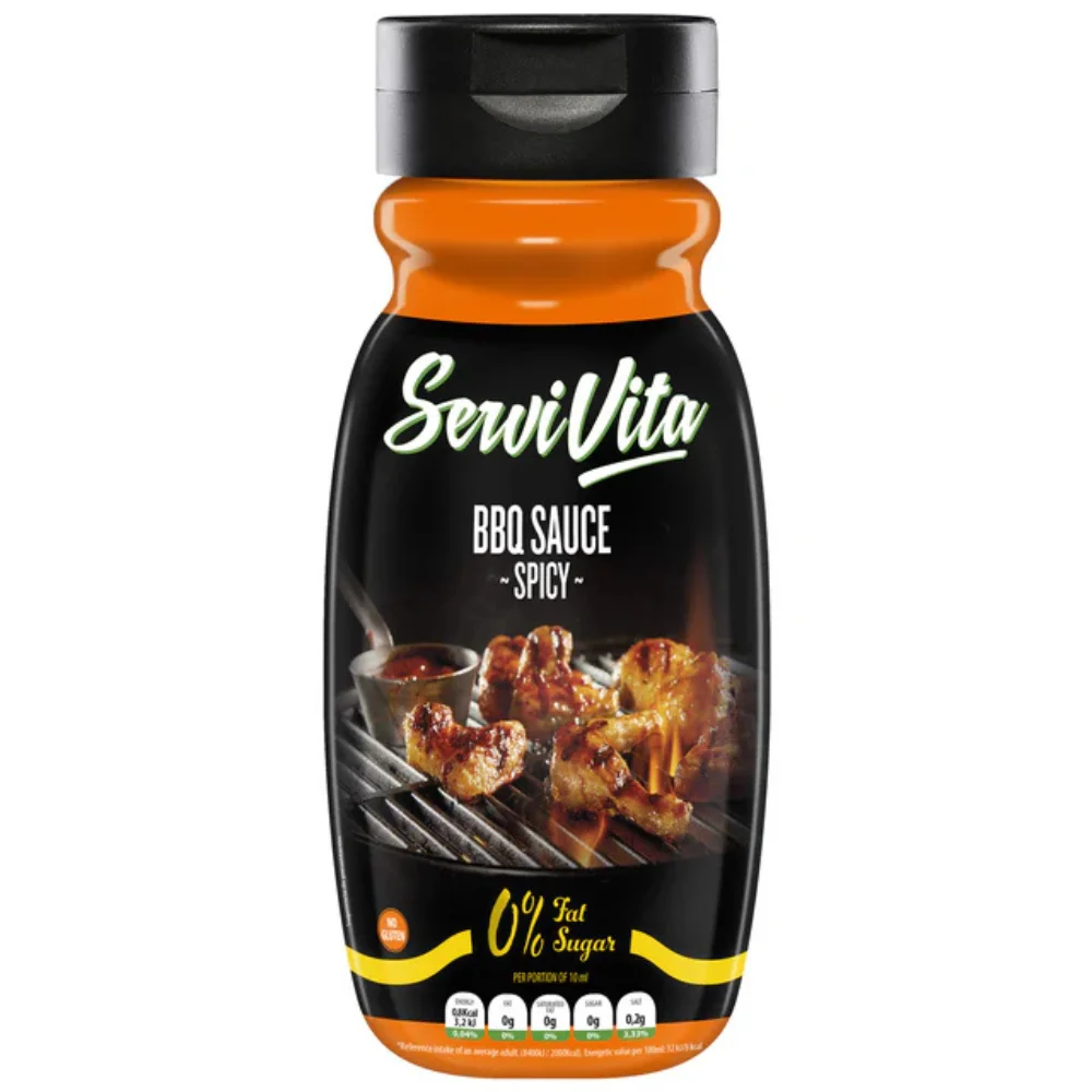 Salsa Zero Sabor BBQ Sauce Spicy Pack 2 unidades 320ml 0% Azúcares añadidos Para carnes a la parrilla 8 kcal por cada 100 m SERVIVITA