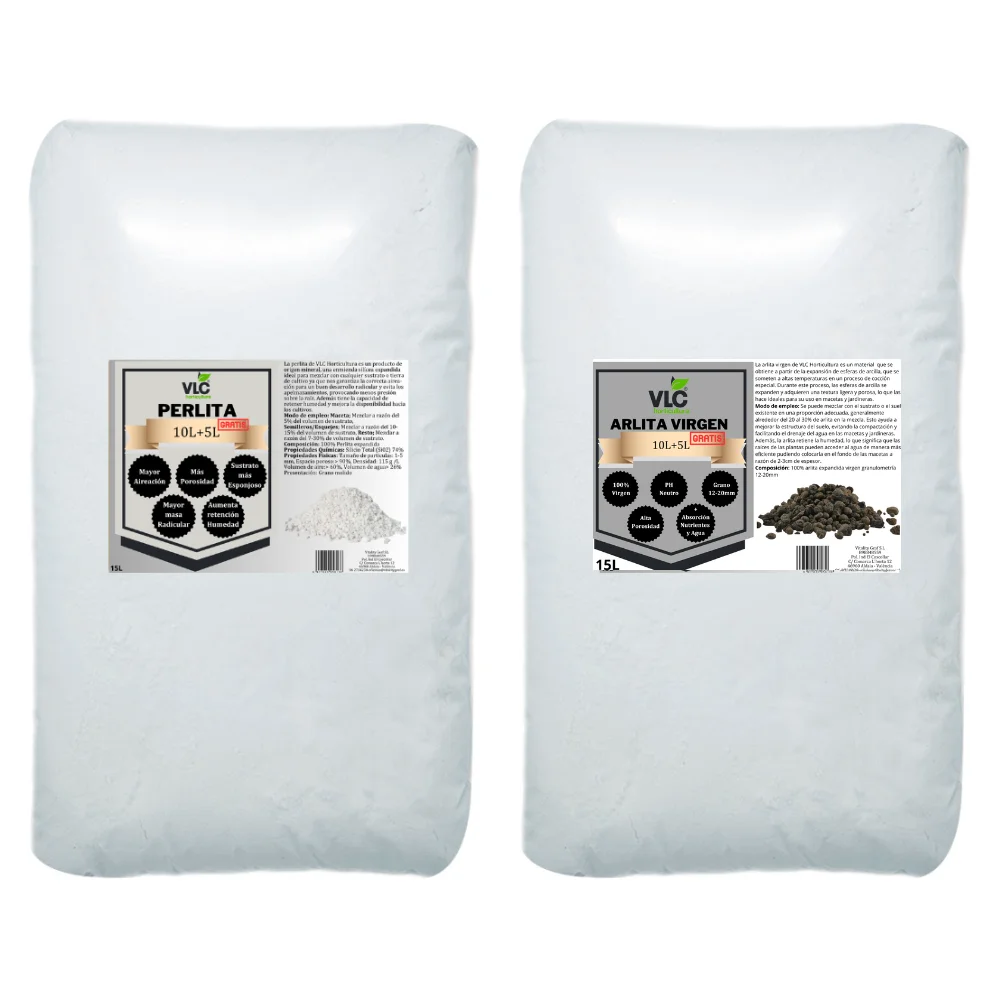 ✅15L perlite Pack + 15L arlite for VLC plant horticulture suitable for all kinds of garden cultivation, flowers, plants and to improve the qualities of all kinds of growing substrates and for planting with all kinds of plants.