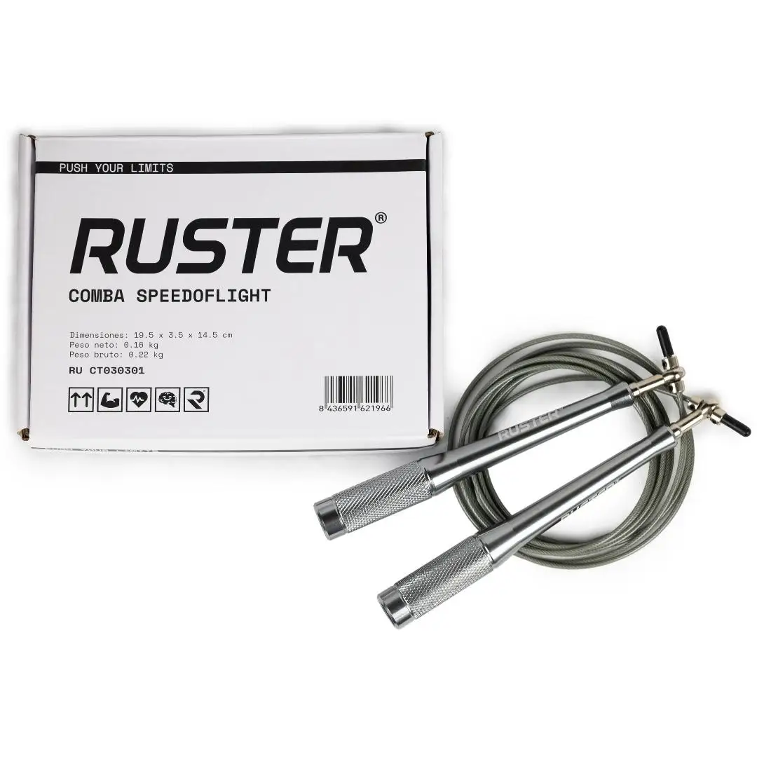 RUSTER Comba SpeedofLight Cross Training, Fitness, Boxeo - Cuerda de Saltar Profesional Aluminio Ajustable