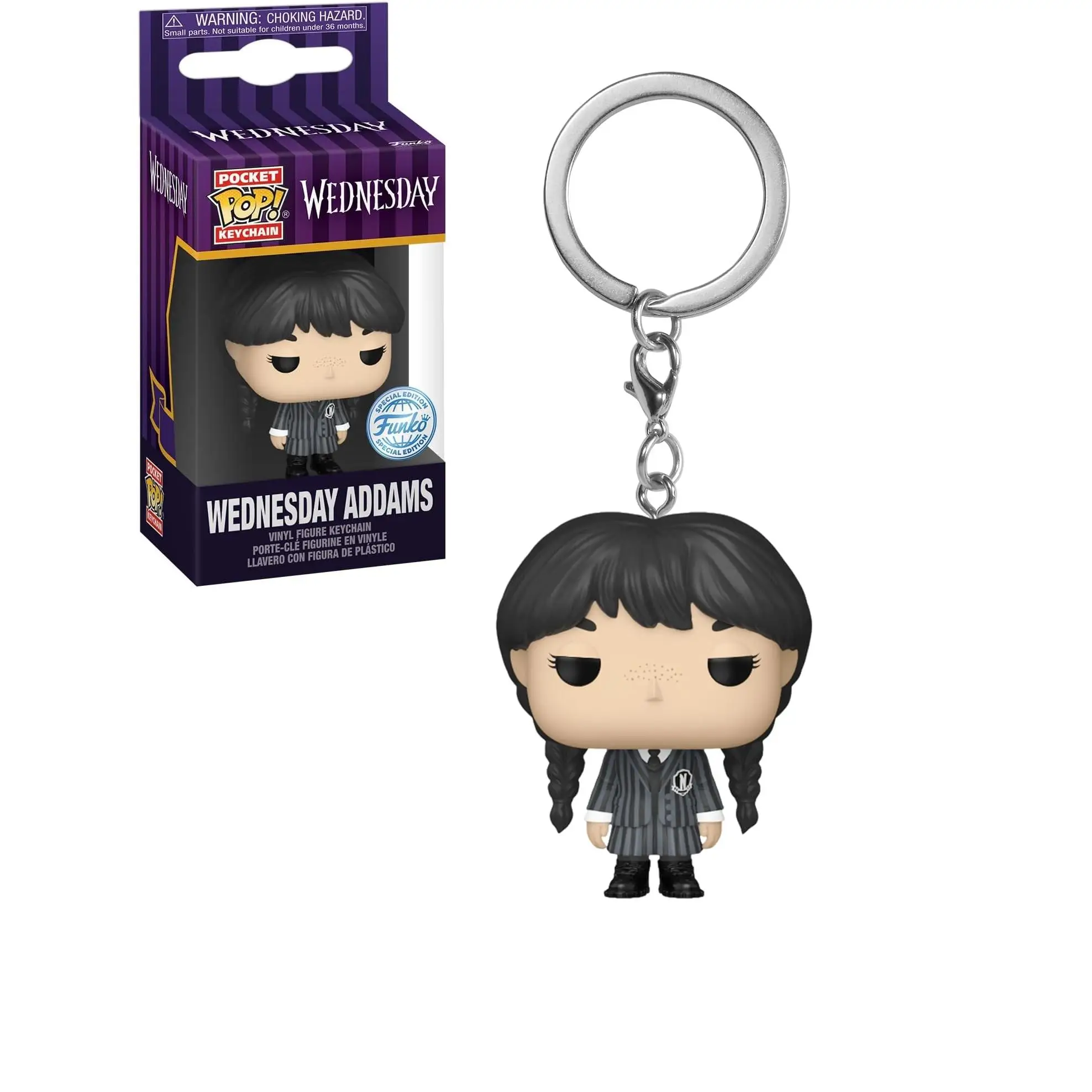 Funko Pop! Keychain: Miércoles Addams - Merlina - Coleccionable Llavero Vinilo Original