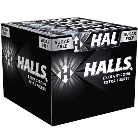 HALLS Extra Fuerte caramelos sin azúcar 32 g - CAJA de 20 Paquete