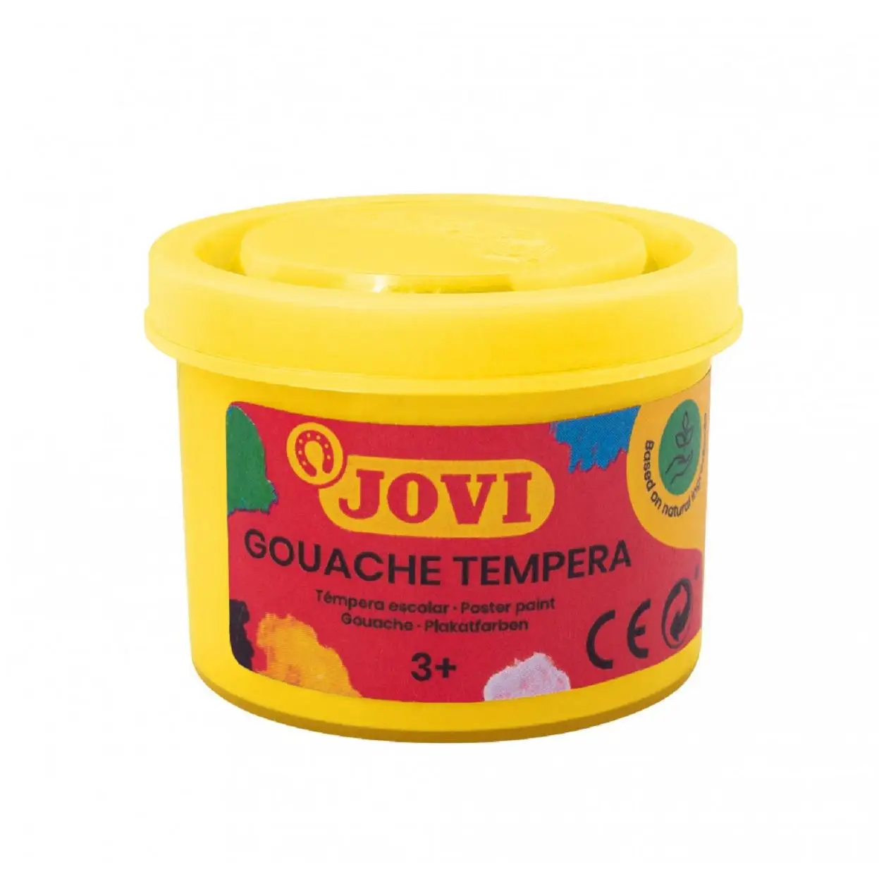 Jovi children's temperas paint set - 7 35 ml jars in assorted colors with brush and mixing bottle. Great covering power, easy application and quick drying. Based on natural ingredients, gluten-free and free of the main allergens.
