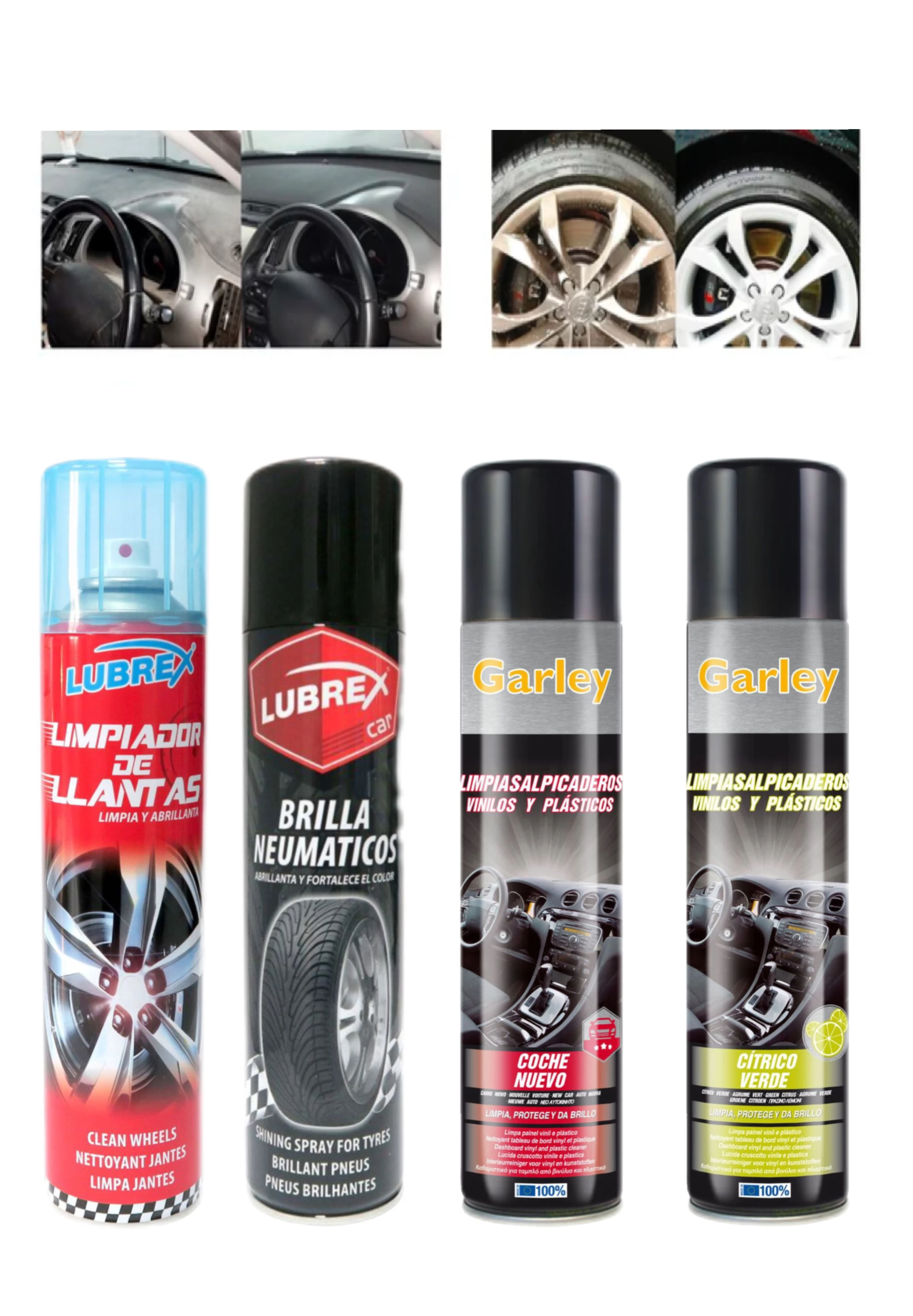 Professional Car Dashboard Cleaner, Interior Car Polish, Rim Cleaner, Shines Tires,