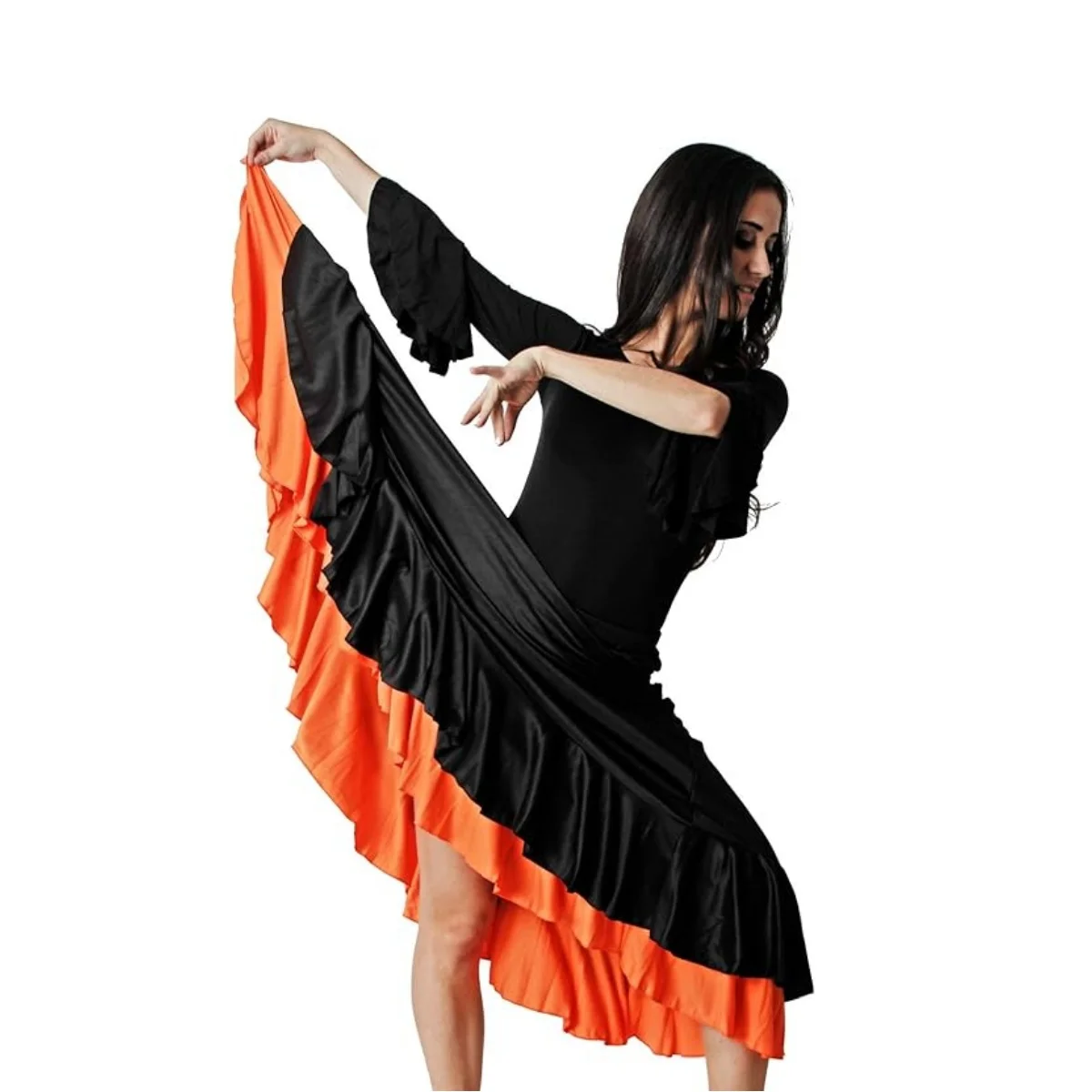 Professional Flamenco or Sevillanas Dance Skirt for Women Skirt with Double Ruffle on Skirt in 6 Colors Available