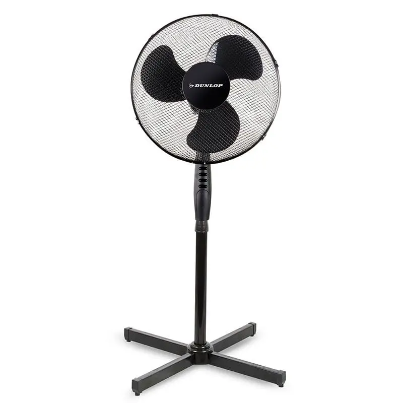 Dunlop stand fan 42W 3 speeds oscillating black Ø 40x105-128 cm