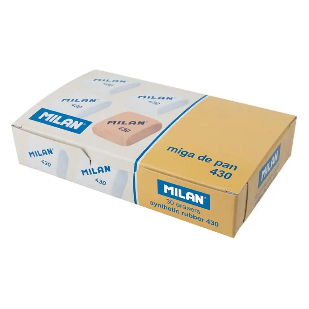 MILAN-assorted box of 30 erasers Milan 430 square bread crumb