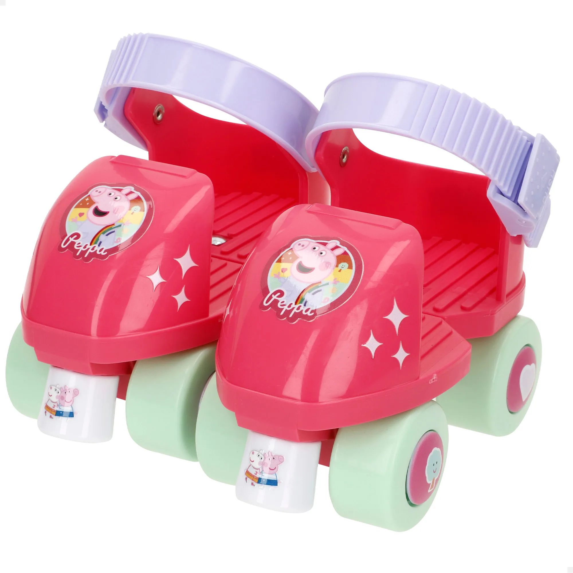 Peppa Pig Patines 4 ruedas, talla 22 a 29, máx. 20 kg, niños +3 años, medidas, talla ajustable, freno delantero, diseño colorido, desarrollo de la motricidad fina y estabilidad, actividades exterior,