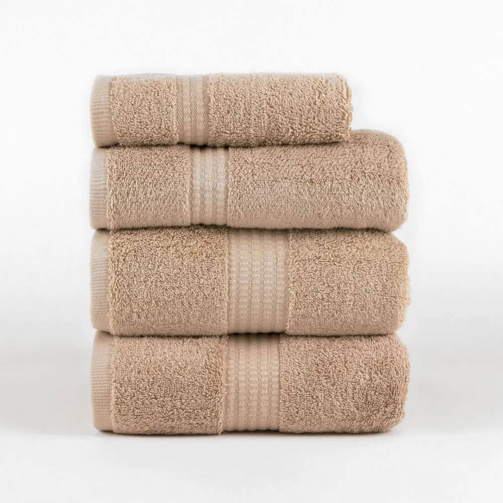 Fabric + Set of 4 Premium Towels 700gr, 2 Hand Towels 50x100 cm and 2 Bath Towels 70x140cm, 100% Cotton, Quick Dry and Absorbent