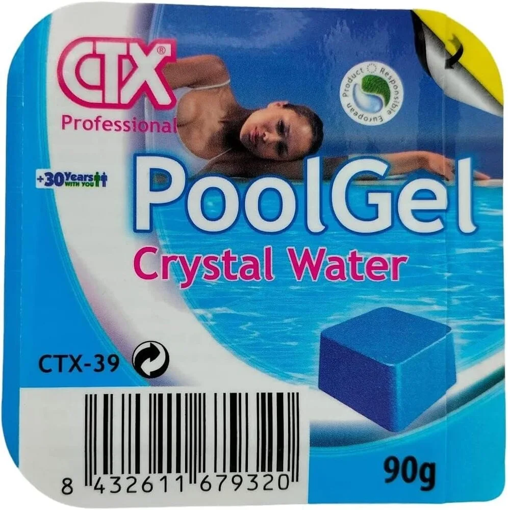 Floculante Gel monodosis PoolGel CTXpro 1 Unidad, Gel Limpiador y clarificador de Agua para Piscinas, Transparencia Total del Agua, Agua cristalina
