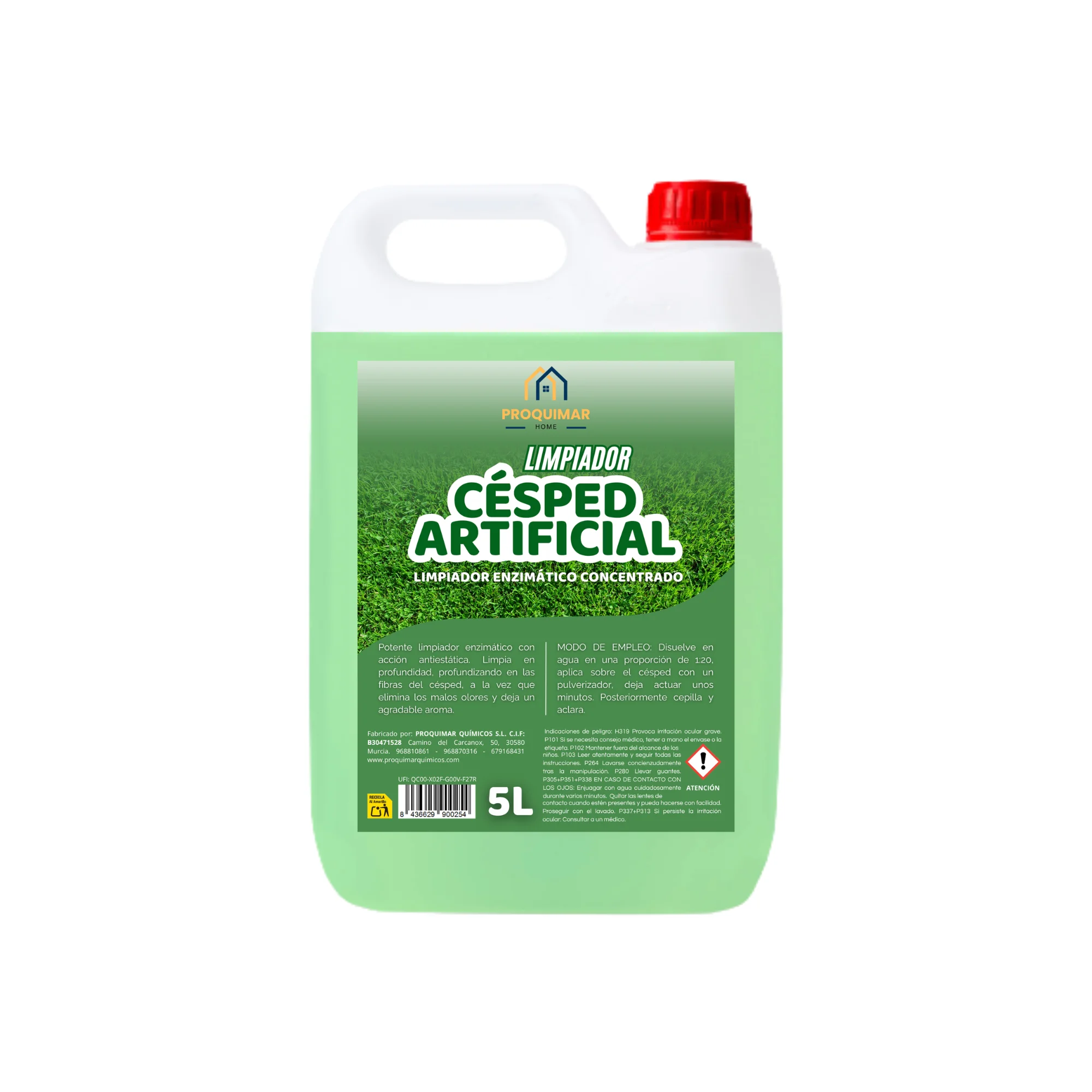 Limpiador Concentrado para Césped Artificial – Elimina Olores, Suciedad y Manchas – Aroma Fresco y Duradero – Fórmula Profesional 5 Litros