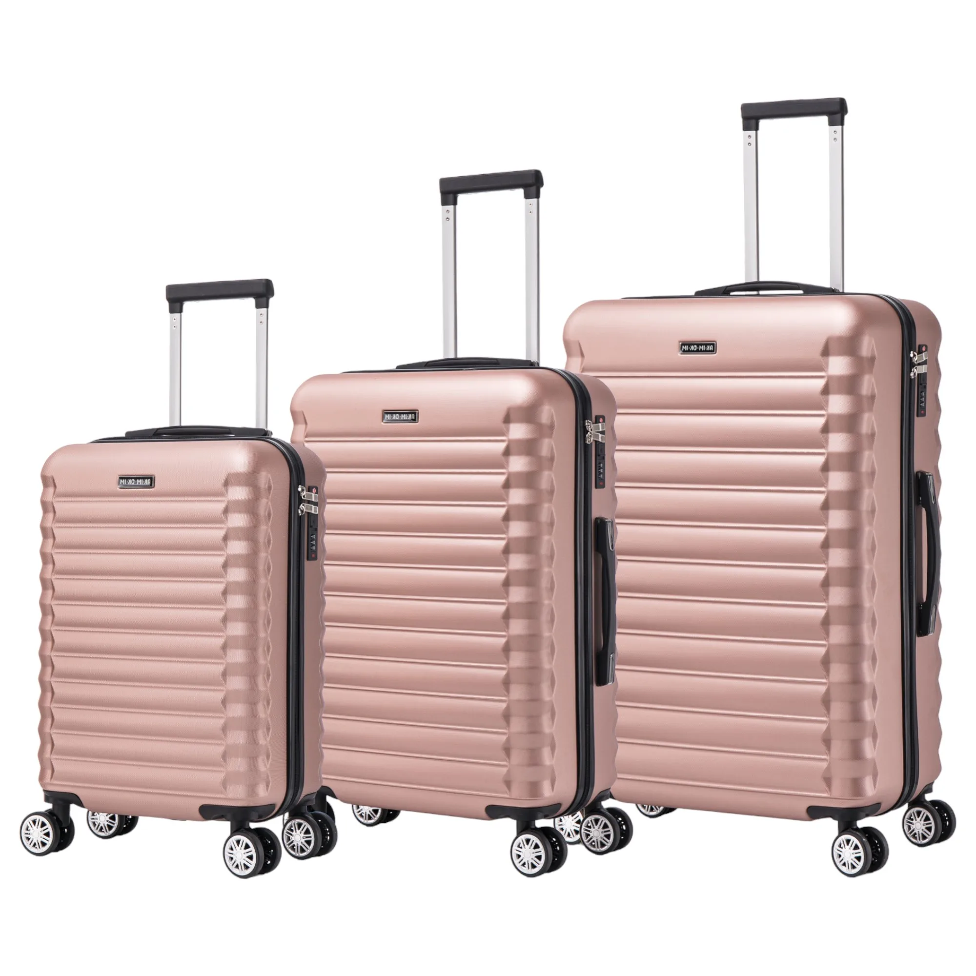 Stylish Travel Suitcase Set: ABS Light Case, Number Lock, 4 360 Rotating Wheels, Aluminum Telescopic Handle Suitcase Set Set Trolley Suitcase Cabin (Flash 7599 M003 8008 6020)