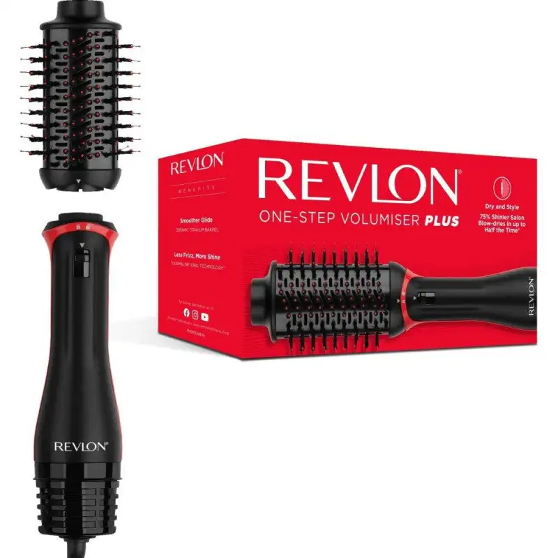 Revlon Asciugacapelli e volumizzante One-Step Plus Spazzola staccabile Nero RVDR5298E