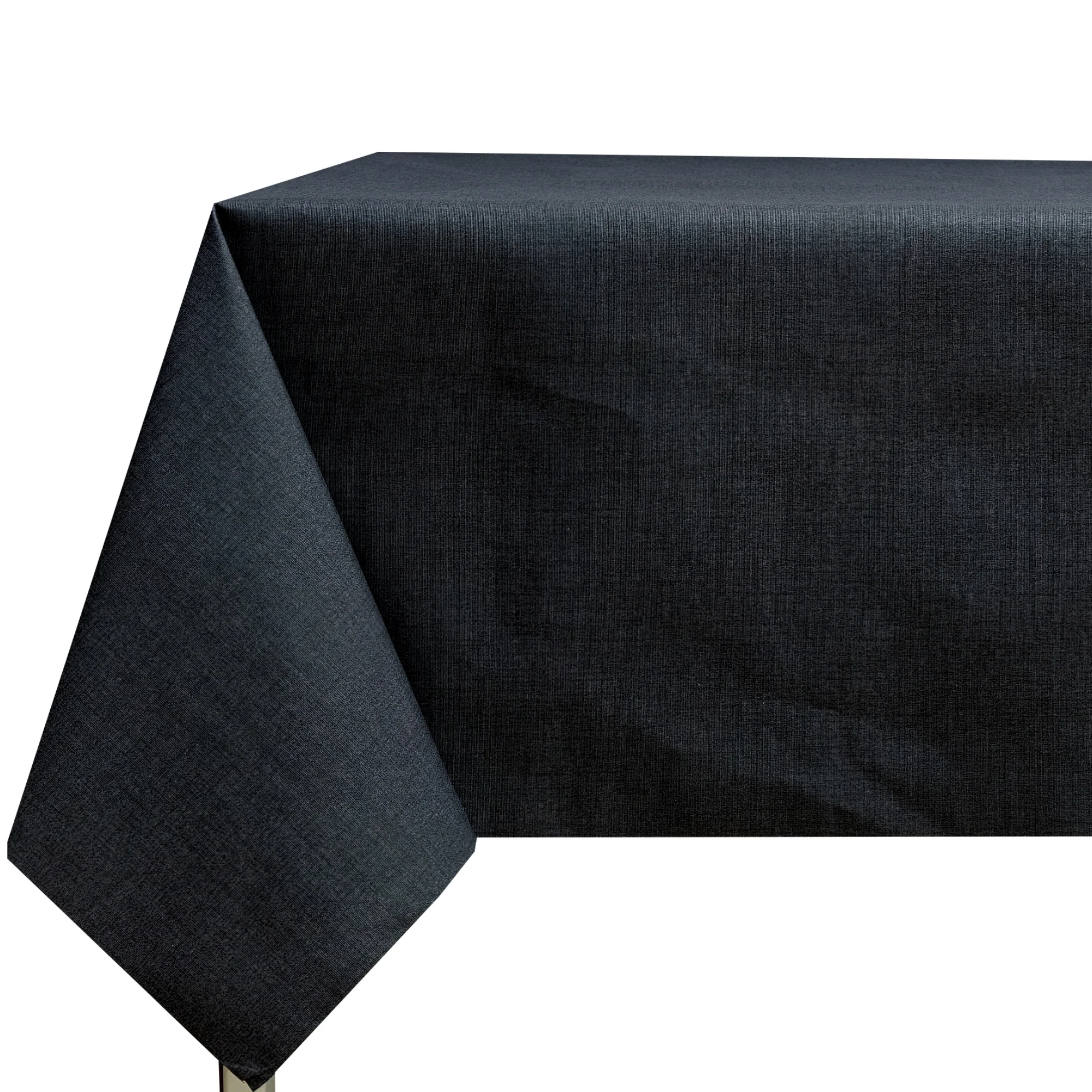 Mantel de tela antimanchas e impermeable, rectangular, color negro efecto lino, suave y fácil de limpiar, para cocina, comedor, balcón y jardín