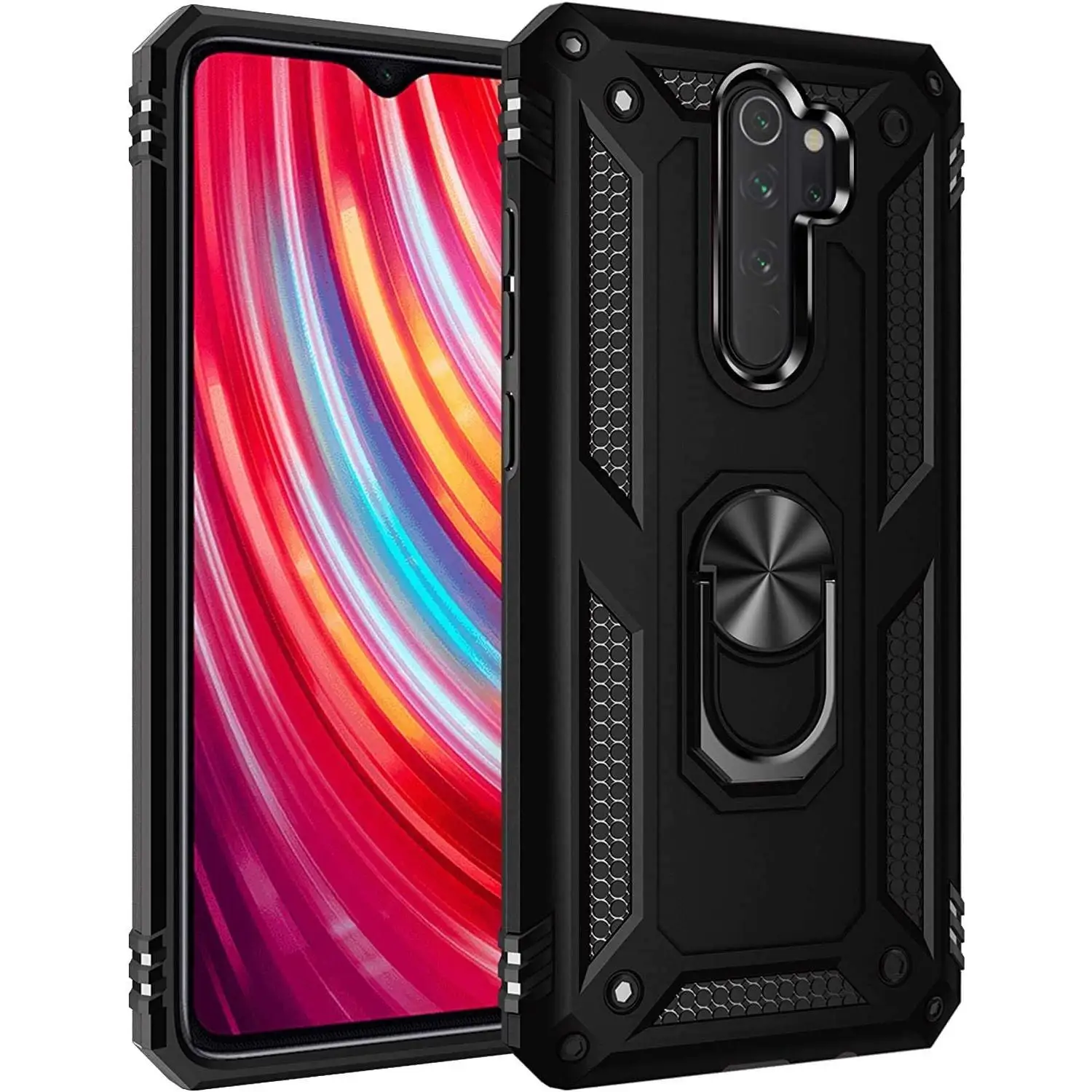 Max Power Digital Funda para Redmi Note 8 Pro Carcasa Magnética Antigolpes con Anillo Giratorio [Grado Militar]