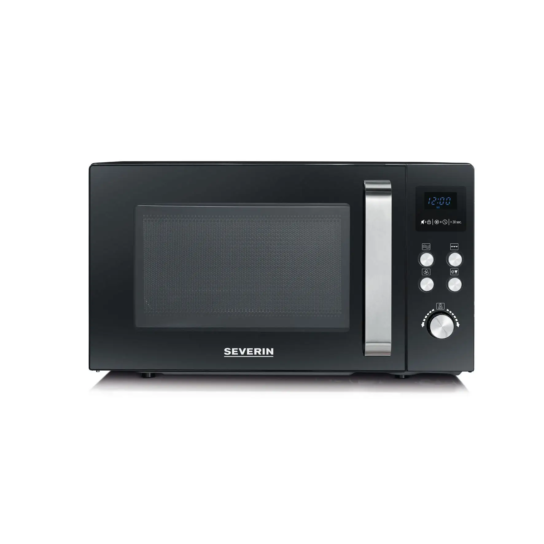 SEVERIN microwave grill convection 3 in 1 up to 200 °C mini oven with preheating function microwave oven with non-stick pizza dish black MW 7752