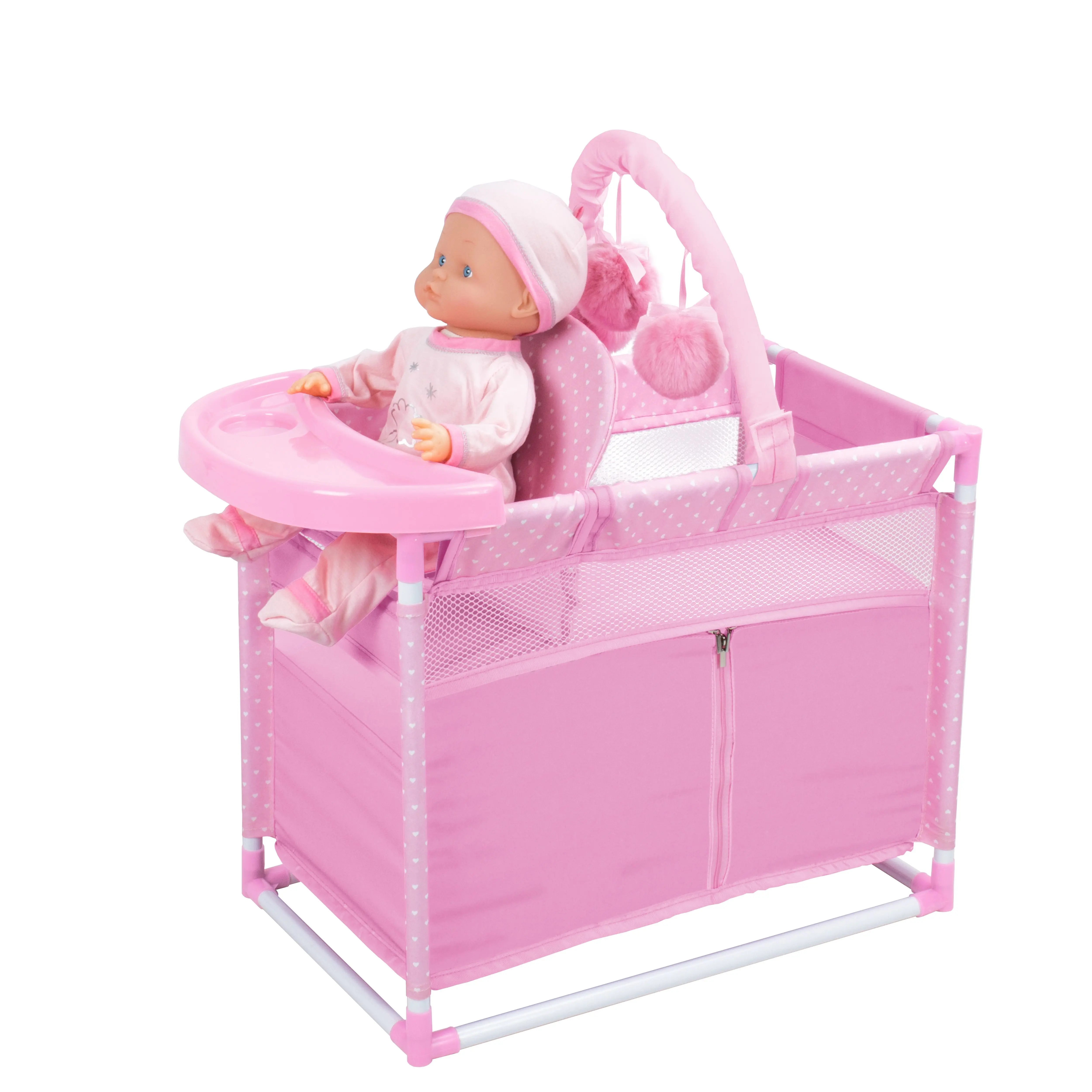 Cuna Cambiador de color rosa, 31x50x64 cm (5312) Contiene movil crib, cajones, cuna, cambiador, armario y silla alta. Ligera y fácil de montar. Calidad al mejor precio. De acuerdo a la normativa CE. +3 años