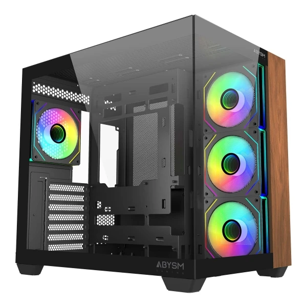 Abysm danube sava nature 285b black argb caja torre atx, itx, micro atx - lateral y frontal cristal templado - 3.5” y 2.5” - usb-a, usb-c y audio - 4 