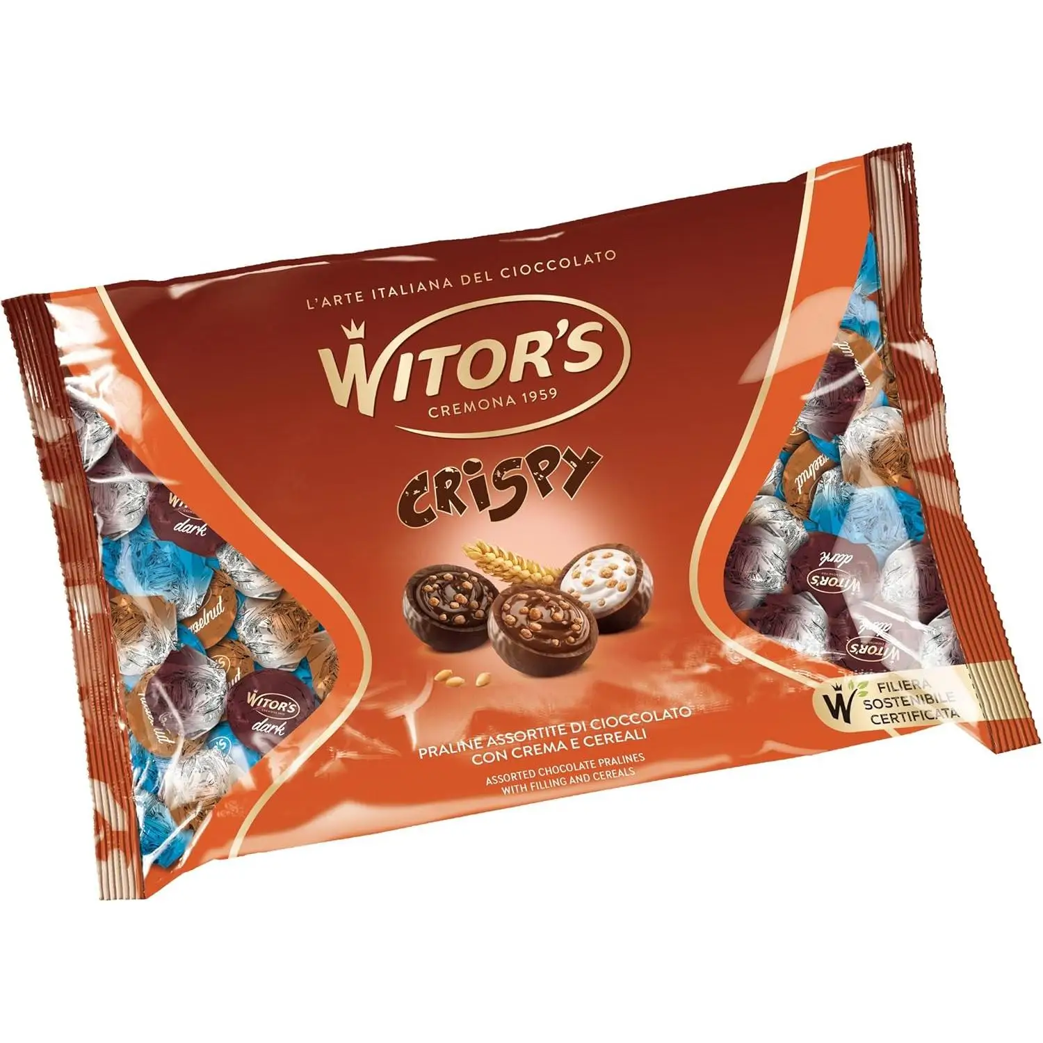Witor's Praline Crispy Mix - Surtido de Bombones crujientes de Chocolate (Leche y Fondant) - Bolsa 1 kg