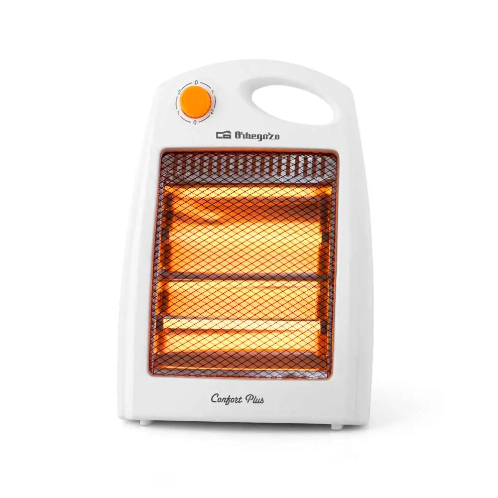 Orbegozo BP 5007 - estufa de cuarzo, 2 niveles de potencia, 2 barras de cuarzo, reflector protegido de alta brillantez, asa de transporte, 800 W