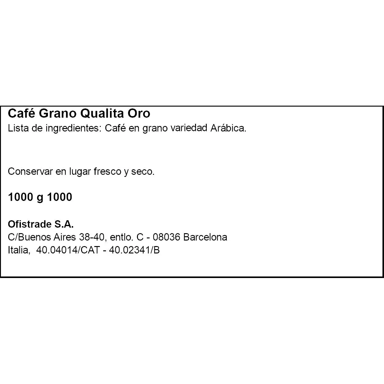 Costa coffee cream intense grain 1kg high roast