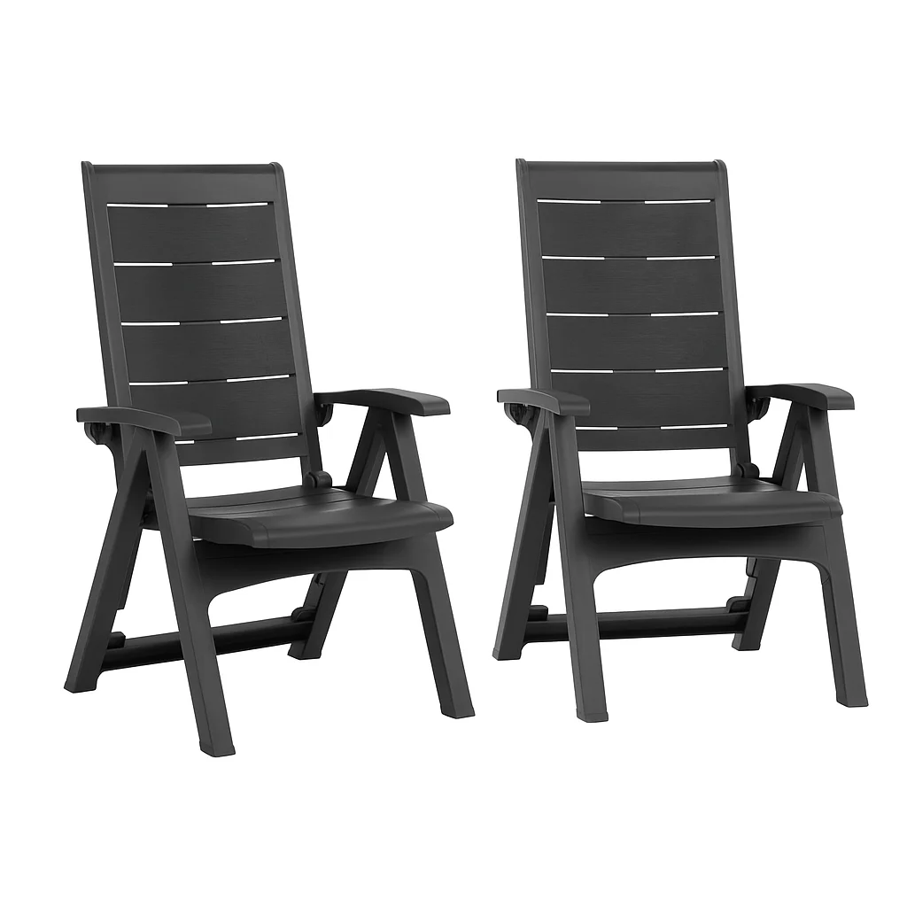 SP Berner - Sillón Reclinable Legno (Pack de 2) - Apto para Exterior, Multiposiciones y Plegable | Hecho en España con Plástico Reciclado de Alta Calidad