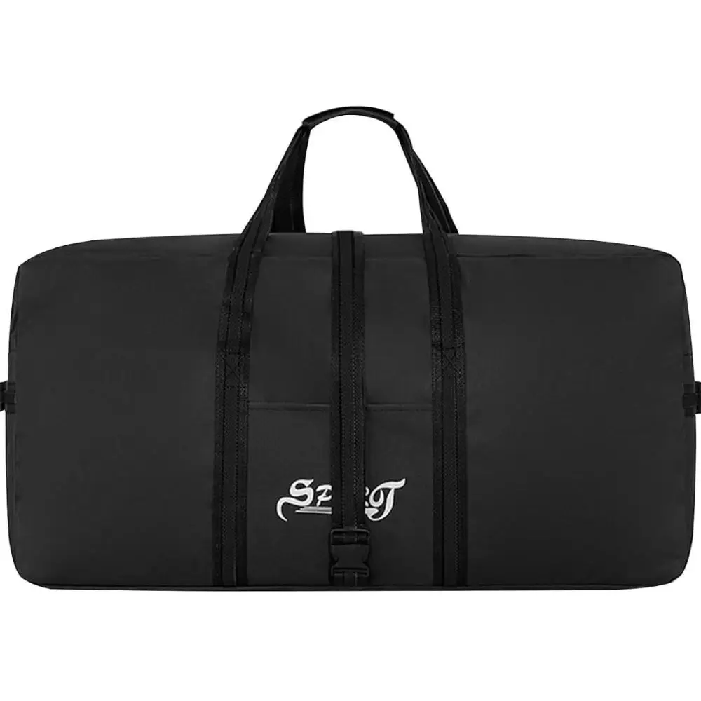 Bolsa de Viaje Equipaje Grande, 120L Mochila de Deporte Impermeable para Hombre Mujer, Bolsa Gimnasio Plegable, Bolsa Fin de Semana para Viajes Deporte, Negro, 80x40x40cm