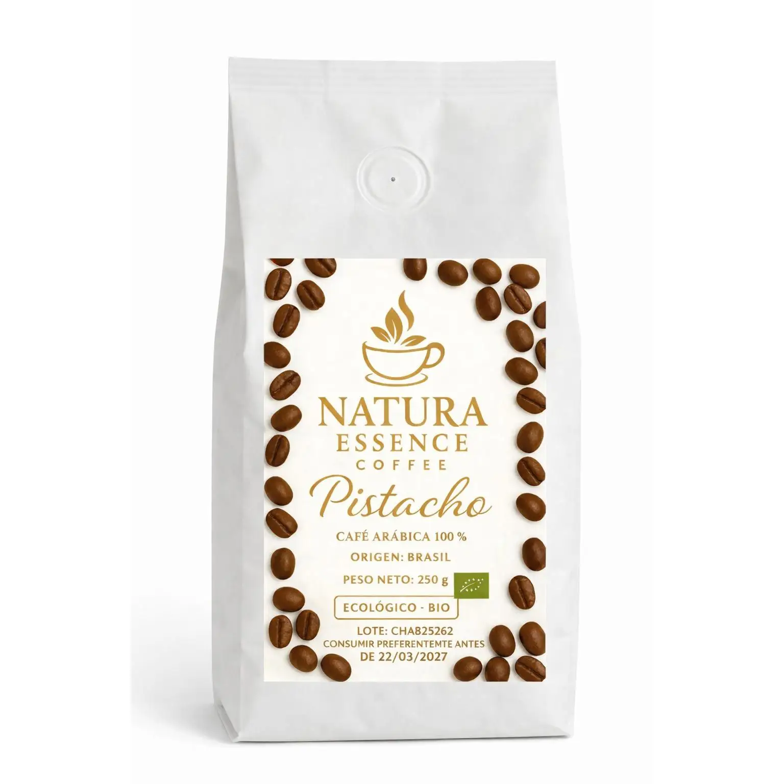 ☕ Café Aromatizado Pistacho en Grano – Café Arábica Gourmet | Natura Essence Coffee