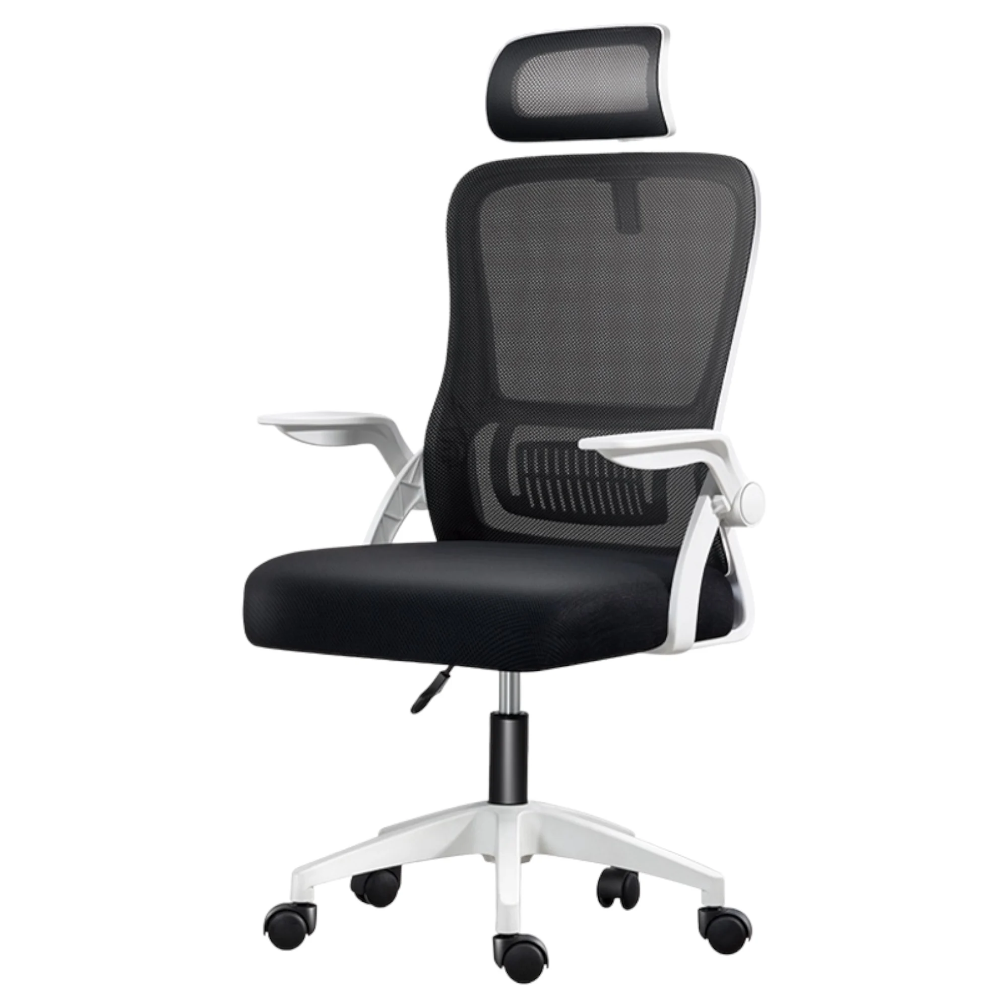 Silla de Oficina, para Gaming, Escritorio Ergonómica con Reposacabezas, Ajustable y con Soporte Lumbar  Respaldo de Malla Transpirable  Reposabrazos Abatibles de 90°  Giratoria 360° (SF168-001 6190)