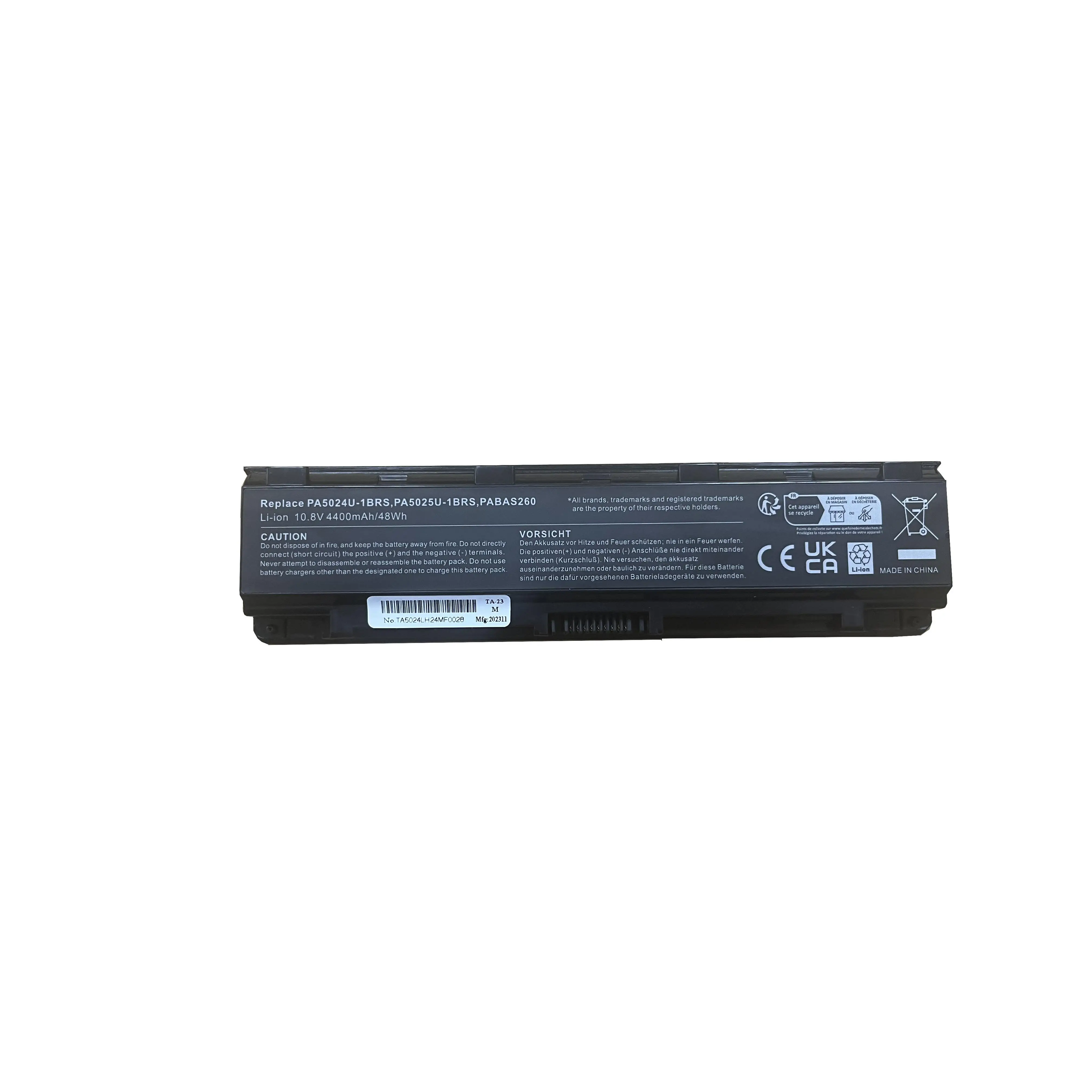 BATERIA para TOSHIBA Satellite C850D-12E C850-196 C855-10X  C855-1MD C800 C850 C870 L800 L830 L855 L870 Pro PA5024U-1BRS PA5023U-1BRS 10,8V 4400mAh Advanced computer trading