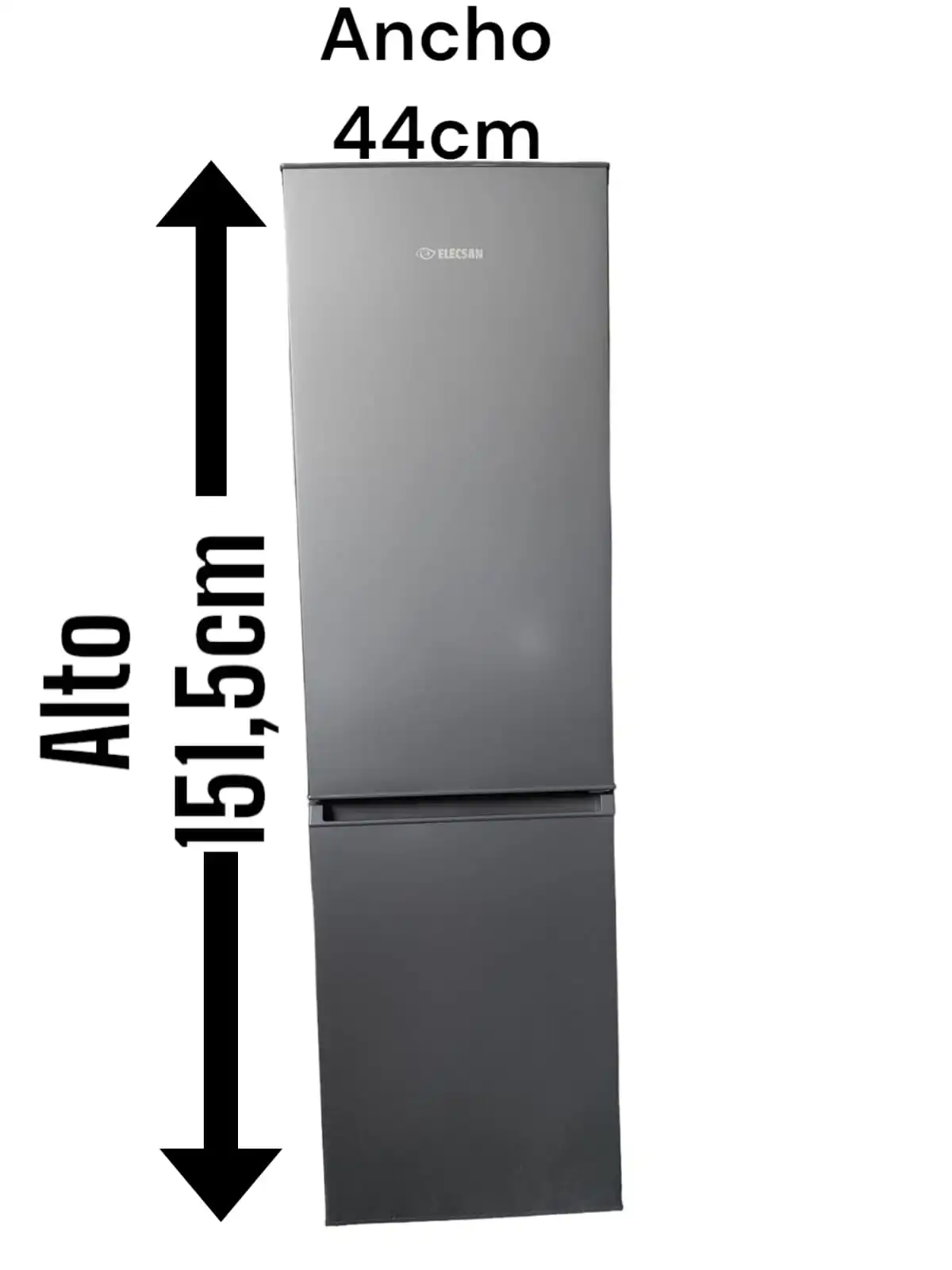 ELECSAN COMBI refrigerator, GRIS-INOX COLOR, A ++/ E, height 151,5cm, width 44cm, LED light