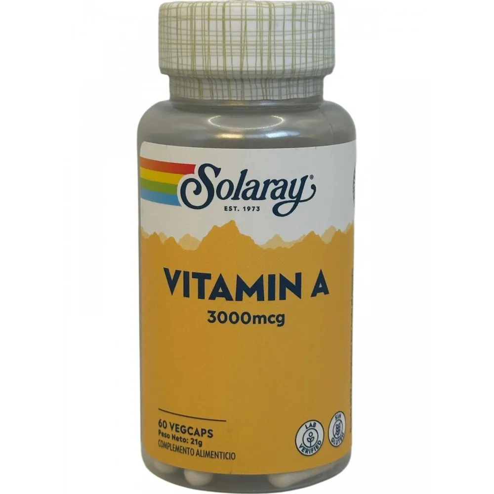 Vitamina A 3000mcg 60 Cápsulas Vegetales de Solaray