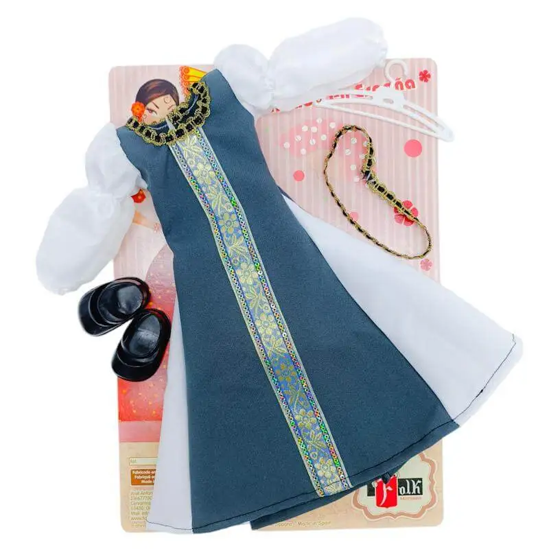 set ropa muneca folk artesania vestido fantasia para munecas coleccion sintra simona maris pepas o naia 41 cm