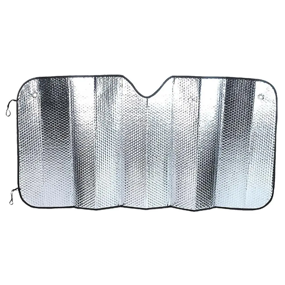 KRAWEHL - Parasol Coche Delantero - Aluminizado - Doble Cara - Protege la Tapicería y el Salpicadero de los Rayos UV - Parasol Plegable - Universal - 70 x 150 cm