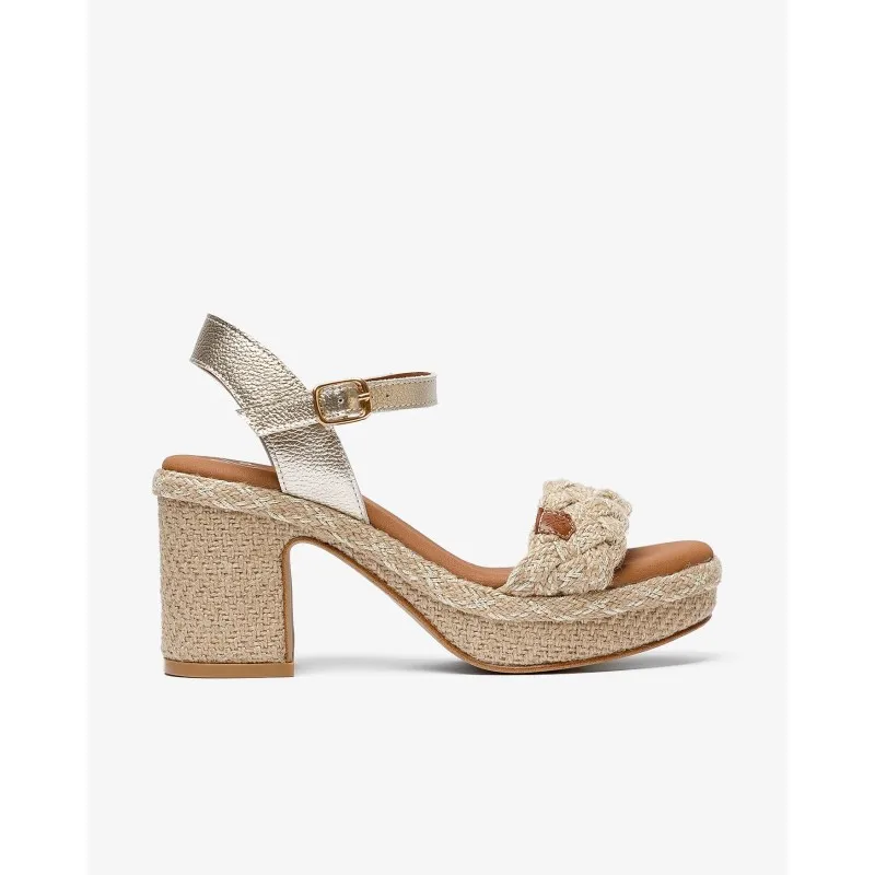 Sandalias plataforma mujer POPA NERINA A 103 SANDALIA TACON Y PLATAFORMA YUTE ORO 38942 26V