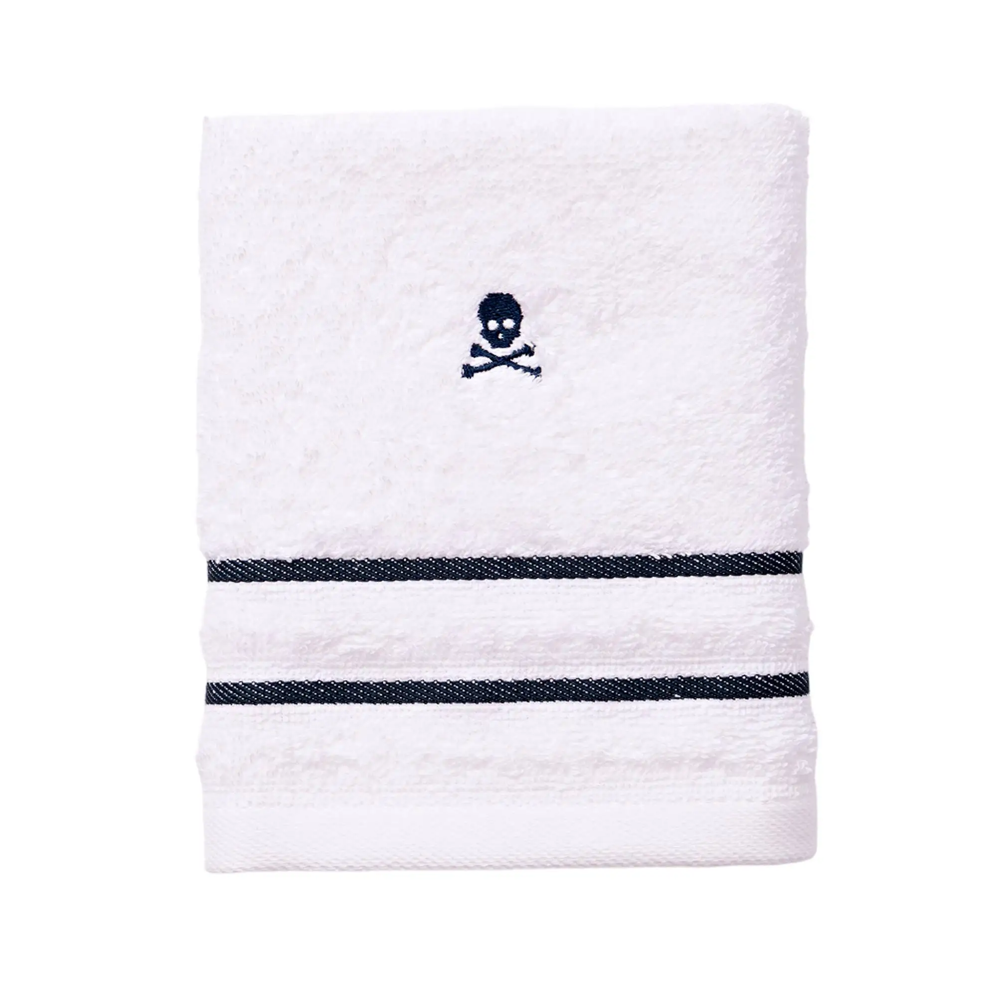 100% Cotton Striped White Guest Towel-30x50cm 470GSM Home Scalpers