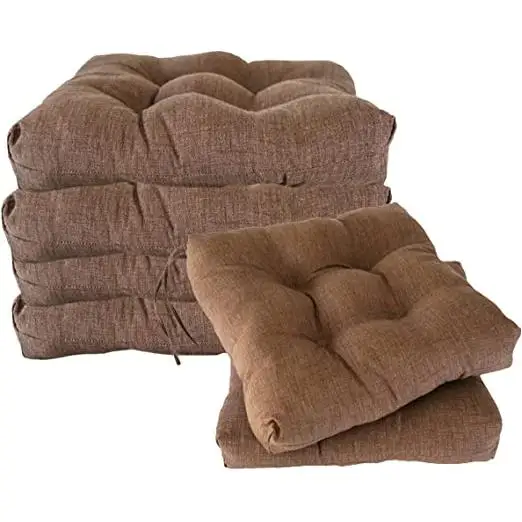 REINO MANSIDI Cojín de Silla sin Respaldo 40x40x7cm Pack 6 Marrón Liso