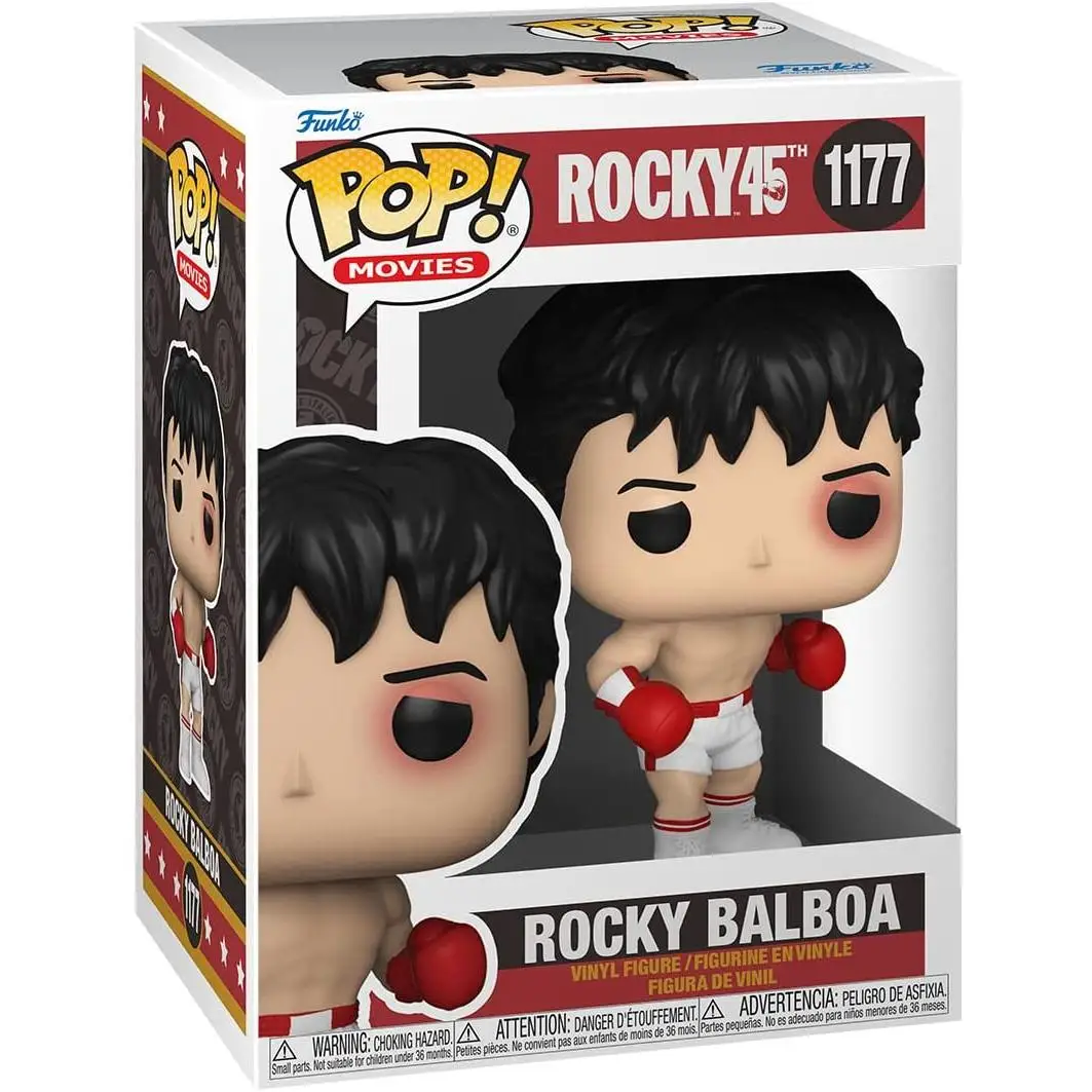 Funko - Figura coleccionable Funko Rocky Balboa con ojo morado, personaje icónico de boxeo para fans de cine y coleccionistas, ideal para exposición en estanterías o regalo temático