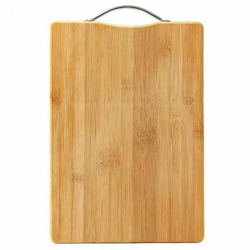 Tabla de cortar de cocina Tabla de corta de bambú rectangular de cortar Con colgante de Metal Para Cocina fruta verdura carne comida